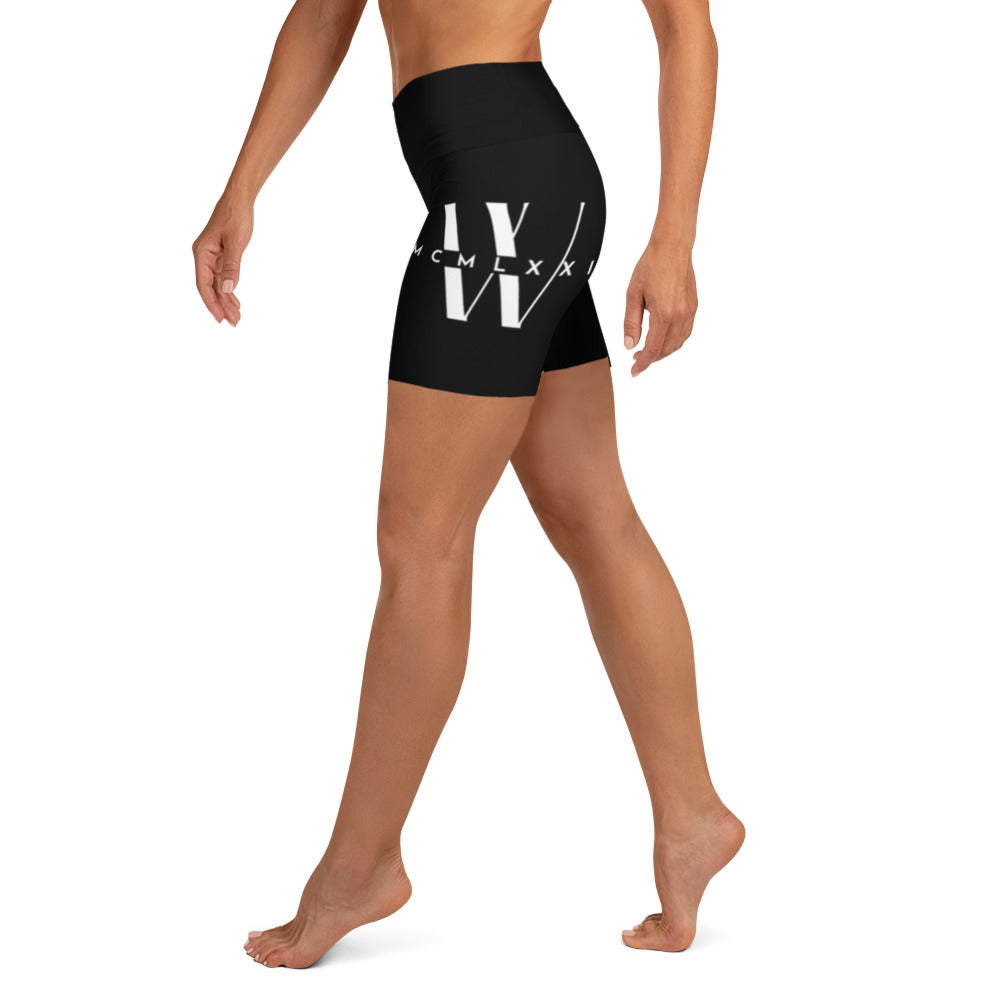 Black W Yoga Shorts