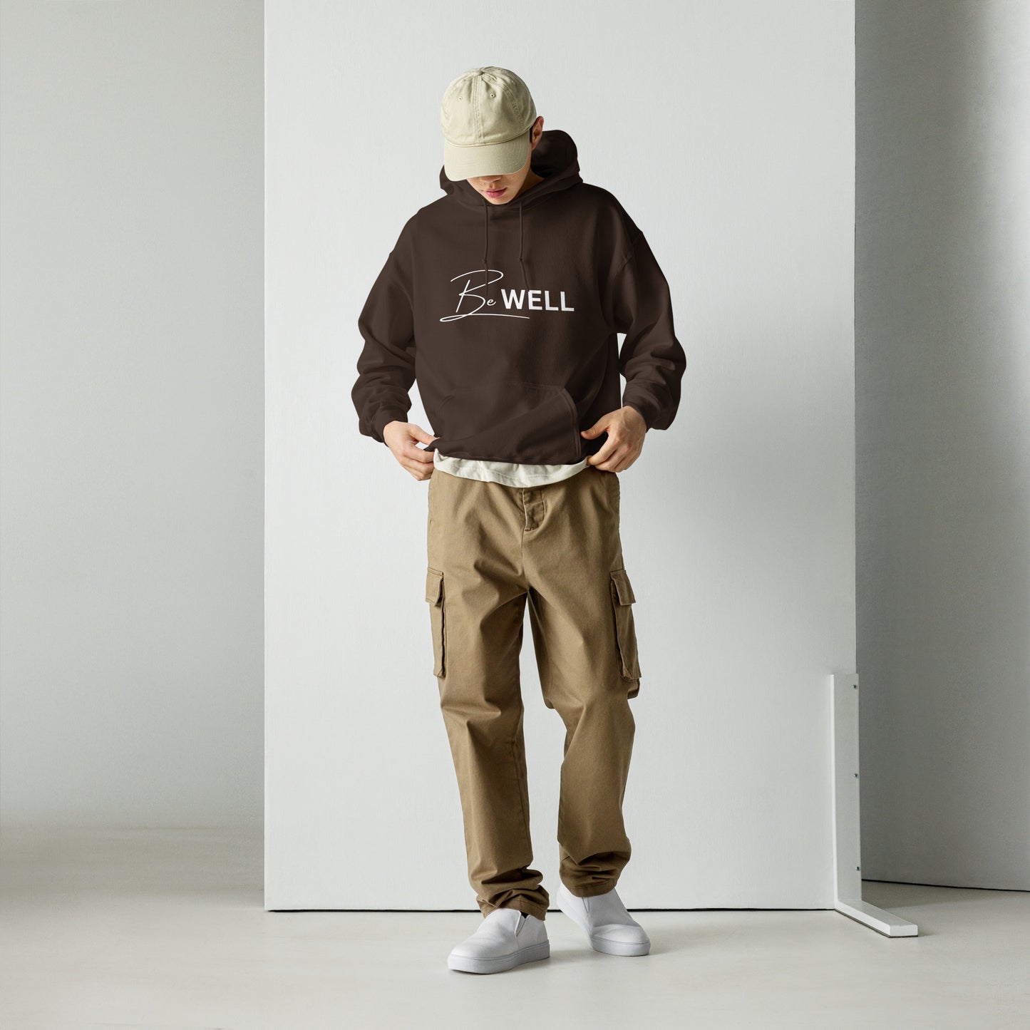 A Unisex BE WELL 1/2 Script Hoodie