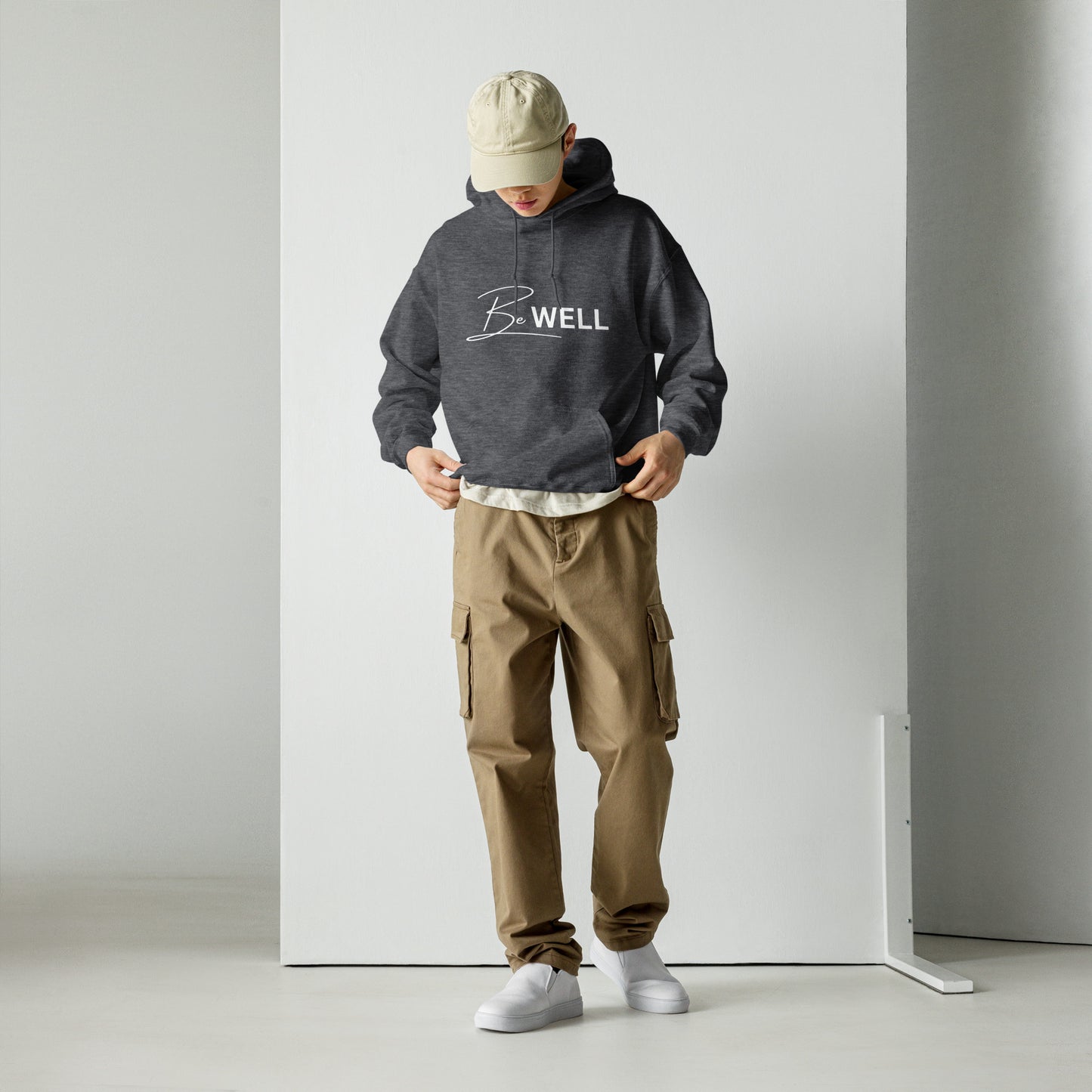 A Unisex BE WELL 1/2 Script Hoodie