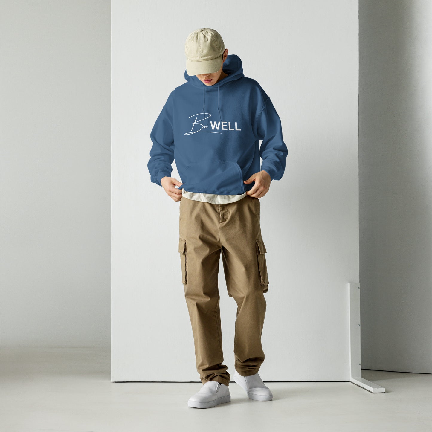 A Unisex BE WELL 1/2 Script Hoodie