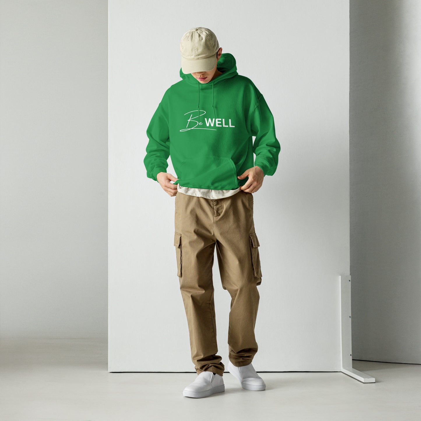 A Unisex BE WELL 1/2 Script Hoodie