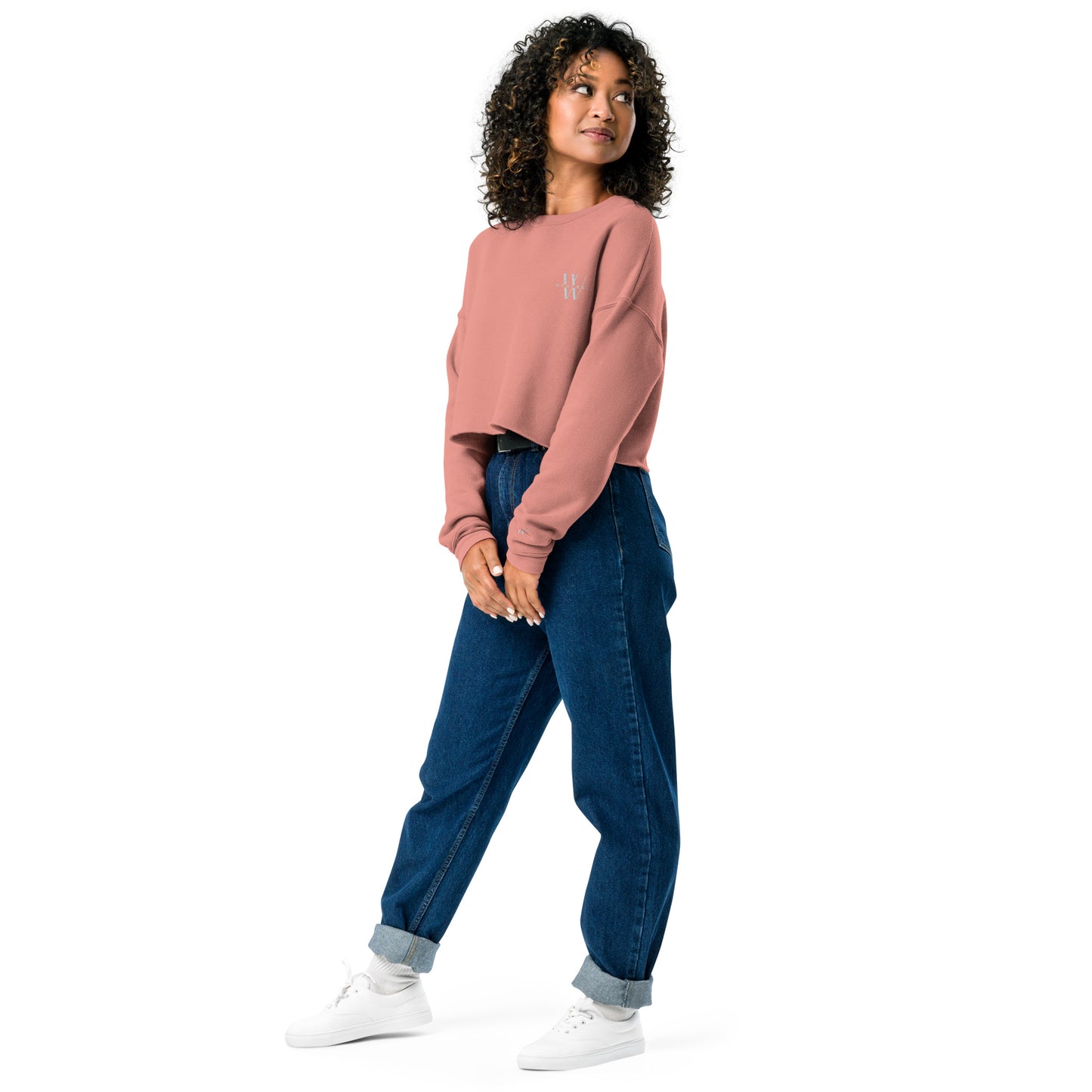 Crop Sweatshirt W Logo Embroidered