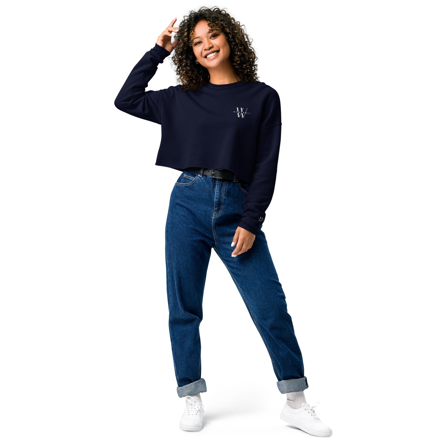Crop Sweatshirt W Logo Embroidered