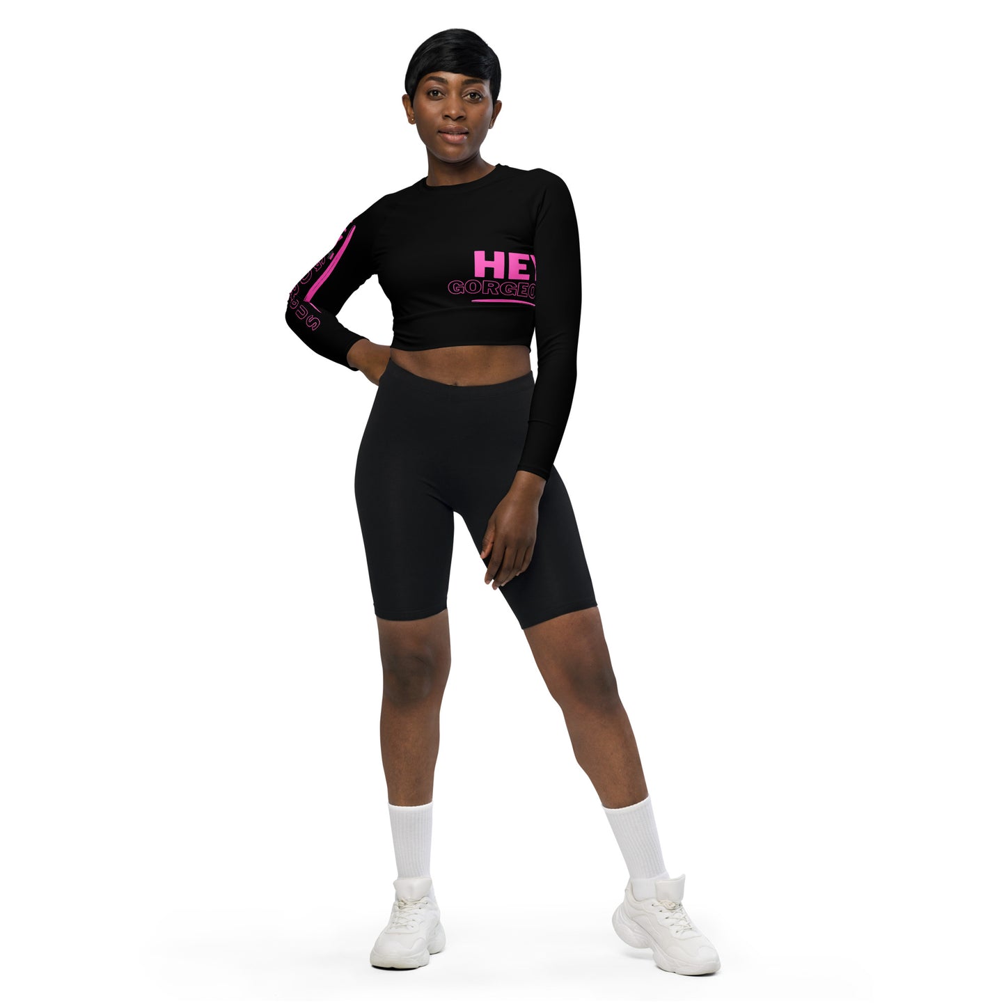 GORGEOUS Recycled long-sleeve crop top