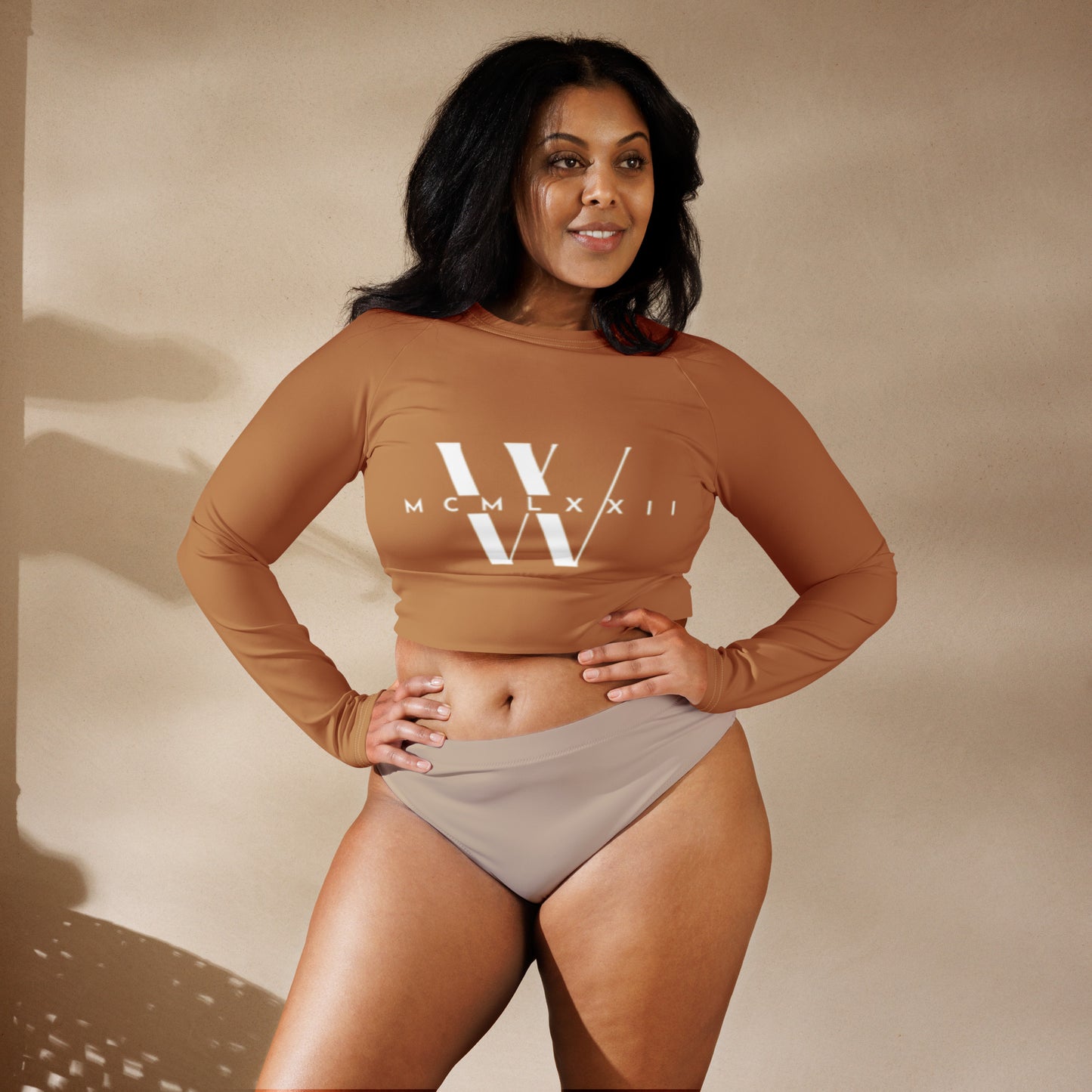 Flesh Tone W Recycled long-sleeve crop top