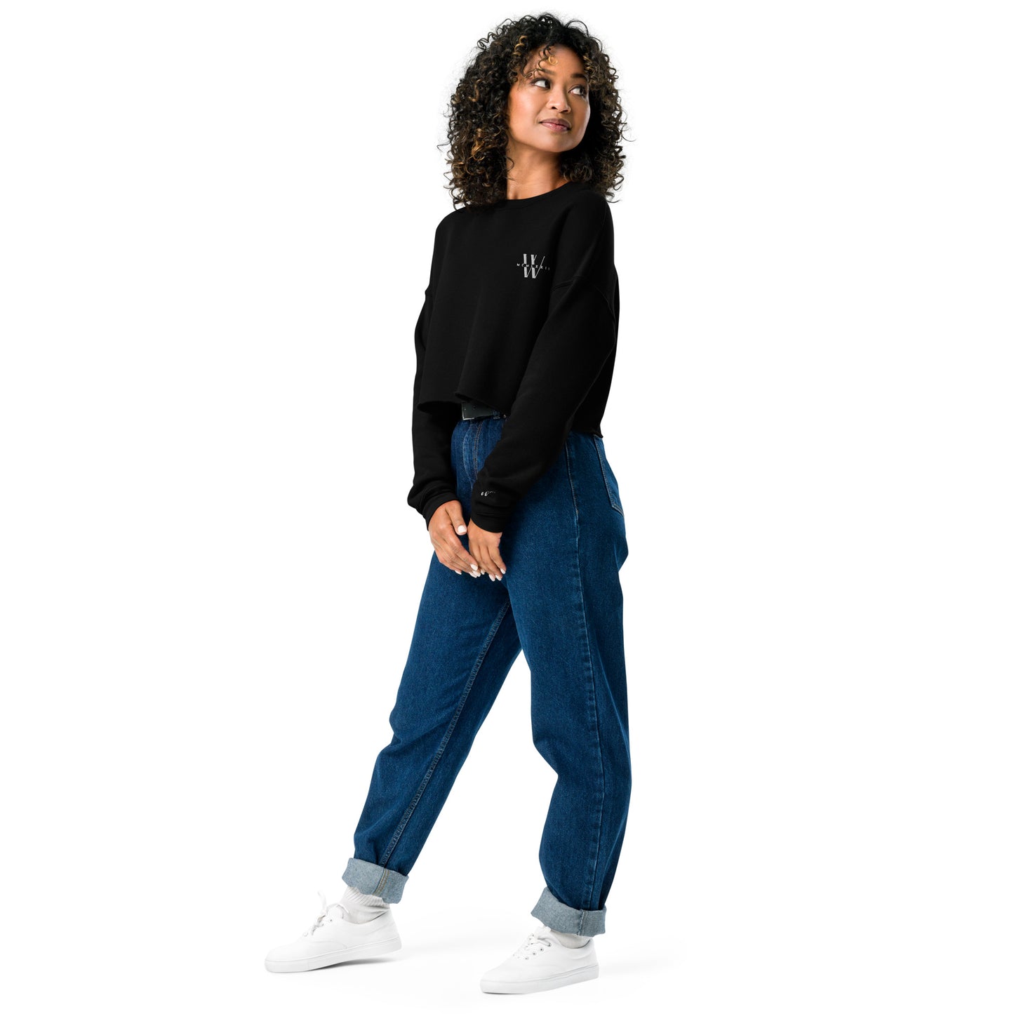 Crop Sweatshirt W Logo Embroidered